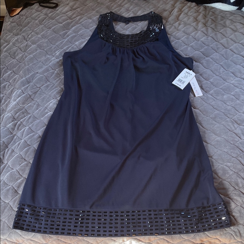 One by Eight Elegant Navy Sequin Blue Dress